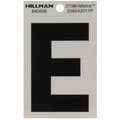 Hillman 3 in. Reflective Black Vinyl Self-Adhesive Letter E 1 pc, 6PK 840806